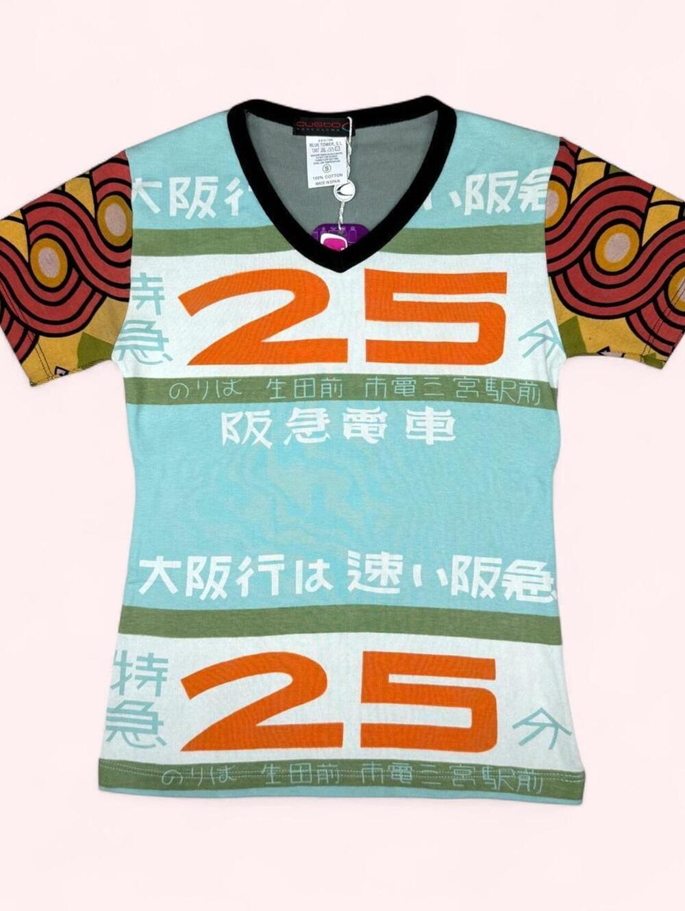 Deadstock Custo Barcelona Y2K japanese “25” fitted t-shirt top
